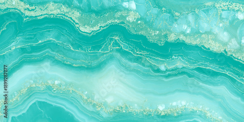 Turquoise Agate Marble Texture with Golden Veins, Teal Geode Background and delicate golden shimmer veins, creating a luxurious design.