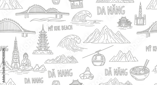 Illustrated Landmarks, Beach Views, Local Cuisine