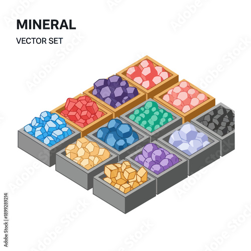 Colorful Mineral Stones in Containers.