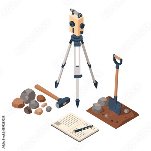 Surveying Equipment and Tools for Construction.