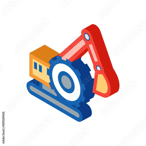 Excavator Machine Heavy Equipment Construction Vehicle.