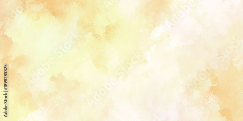 Abstract Pale Yellow and Orange Watercolor Texture Background with Soft Artistic Paint with subtle splatters, creating a warm design.