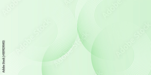 Minimalist soft Abstract Background in Gradient green and white Tones with Circles. Circle effect style geometric, abstract background