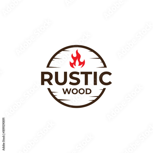 Fire Flame Vintage Retro Rustic BBQ Grill Label Restaurant Stamp Logo design vector