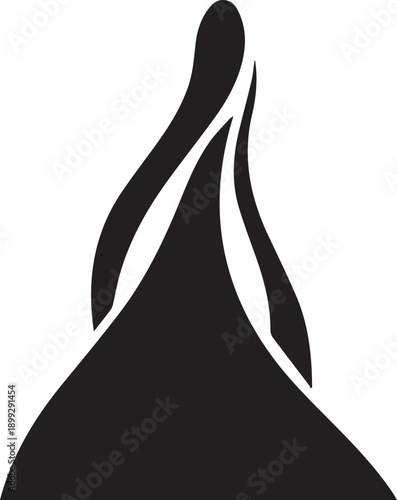 Abstract flame fire element vector silhouette illustration dynamic line art upward flow graphic