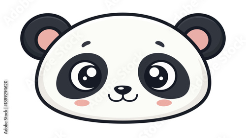 Cute panda face with big eyes and sweet expression