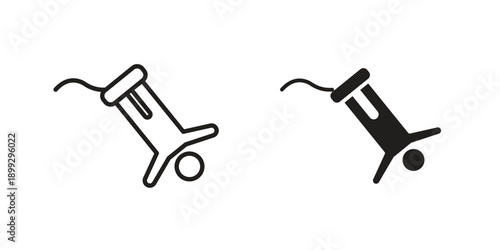 Bungee jumping icon in a simple, black and white style.