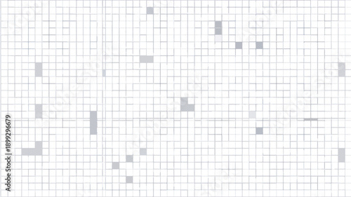 Gray pixels on white grid background in abstract digital pattern with soft focus effect for technology design