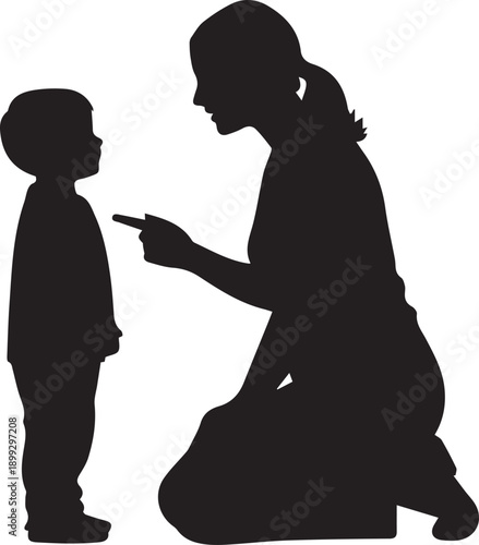 Mother teaching child