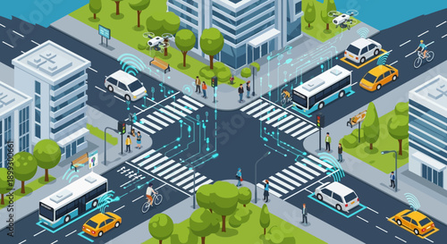 Smart City Intersection: Autonomous Vehicles, Drones, and Connectivity