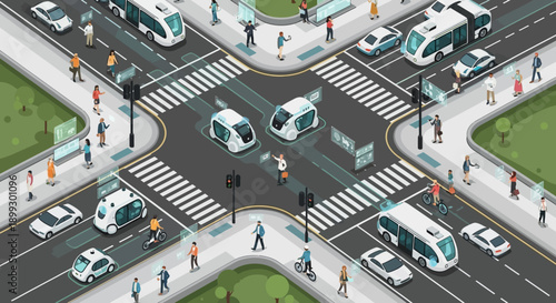 Smart City Intersection: Autonomous Vehicles, Pedestrians, and Future Transportation