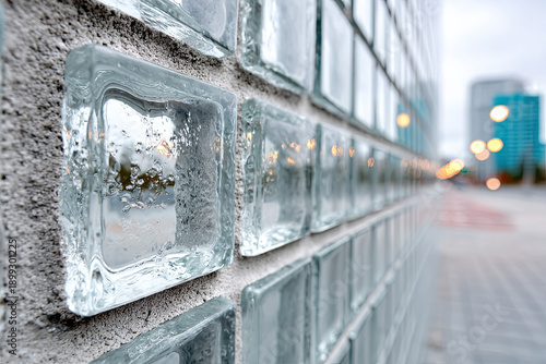 A wall with many small square glass panes
