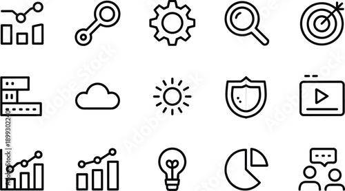 Business line icons set for web design and mobile applications