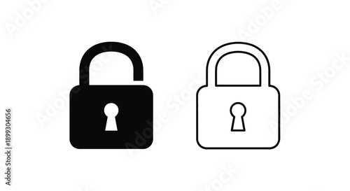 Two lock icons one filled and one outline simple silhouette