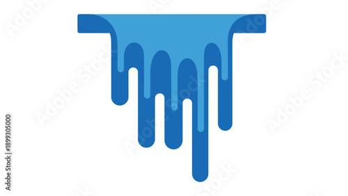 Creative illustration of blue liquid or paint dripping down from a horizontal bar in various lengths, suitable for artistic fluid designs.
