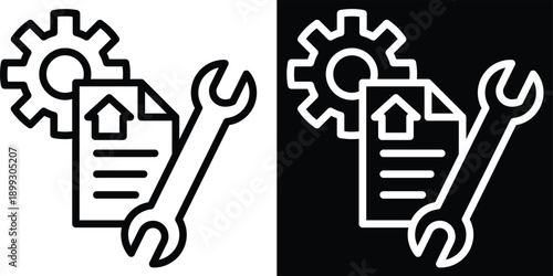 development Two-tone version in black and white background