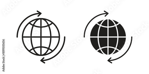 Import-export icon in a simple, black and white style.