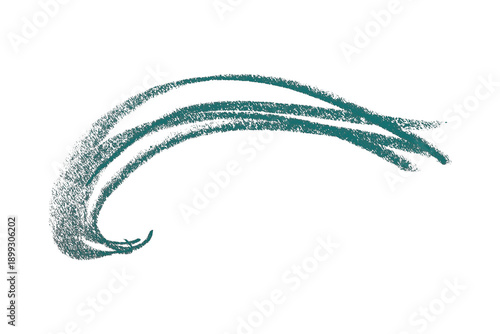 green pencil strokes isolated on transparent background
