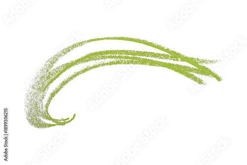 green pencil strokes isolated on transparent background
