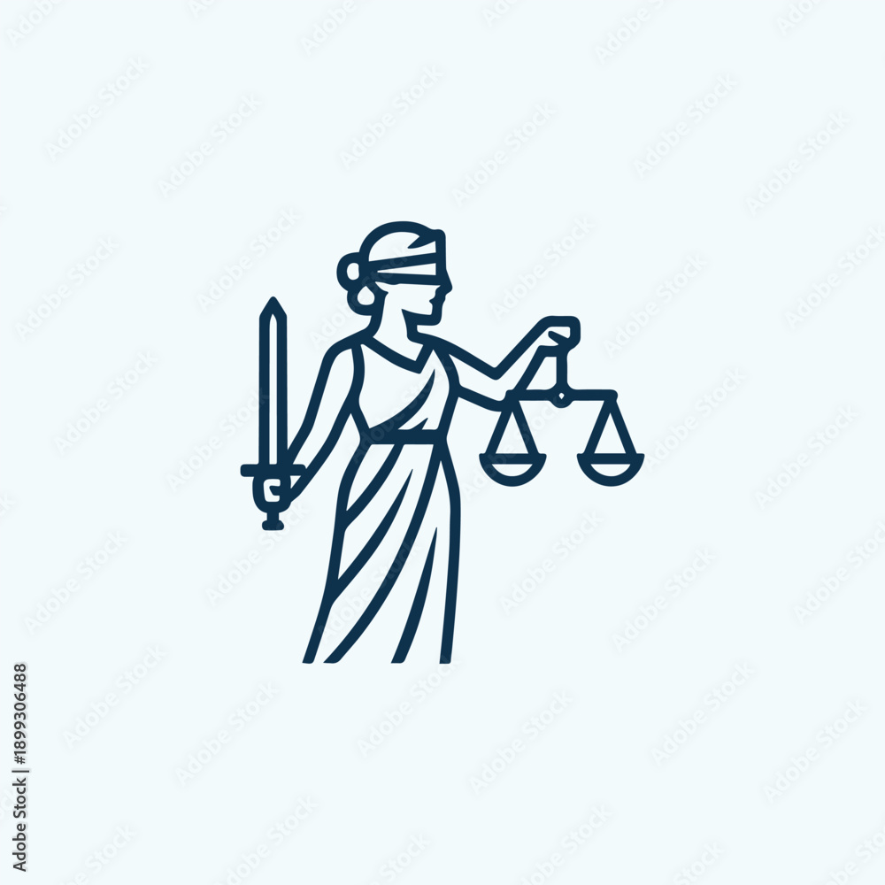 Obraz premium Themis Justice Goddess Logo