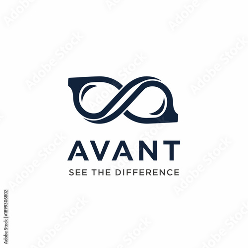 Stylish Eyewear Logo with Infinity Symbol.