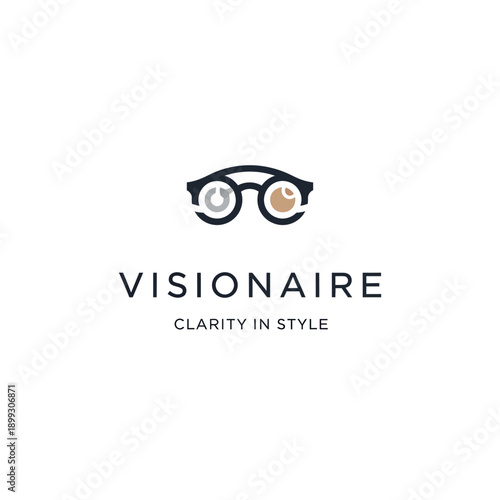 Stylish Eyeglasses with Orange Lens Detail.