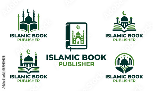 5 Islamic Book Publisher Logo Set Modern Minimalist Publishing Collection