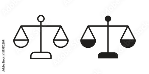 Scale icon in a simple, black and white style.