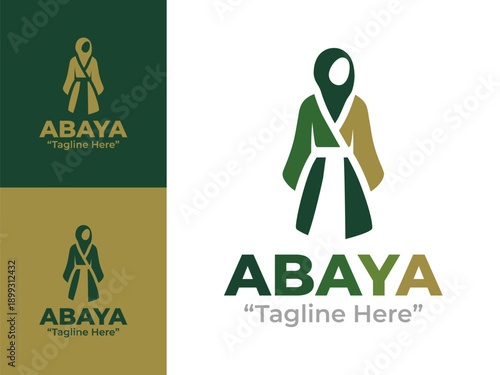 Abaya Logo Modern Minimalist Modest Wear Brand Symbol.