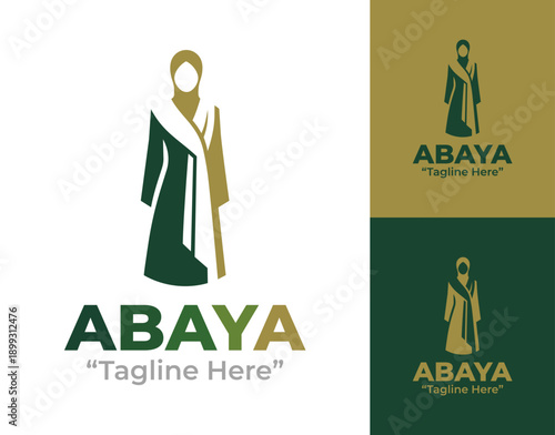 Abaya Logo Modern Minimalist Elegant Muslim Apparel Identity.