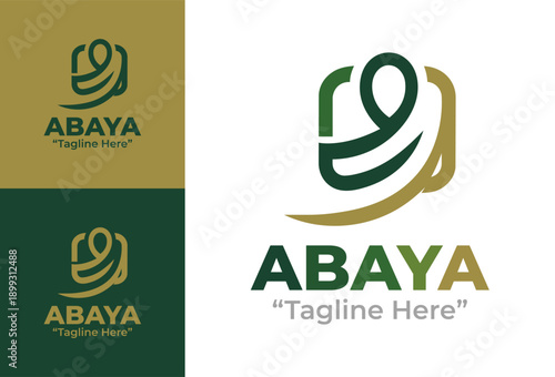 Abaya Logo Modern Minimalist Modest Clothing Brand Mark.