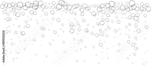 Tableau sur toile Air bubbles in water illustration with transparency