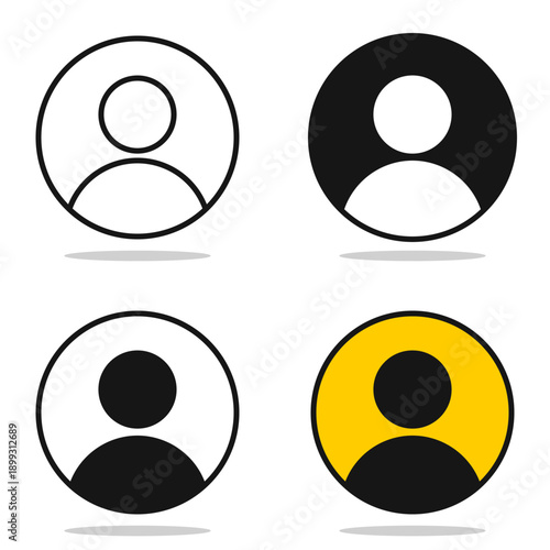 Profile icon set. Thin line set of profile icon vector illustration.