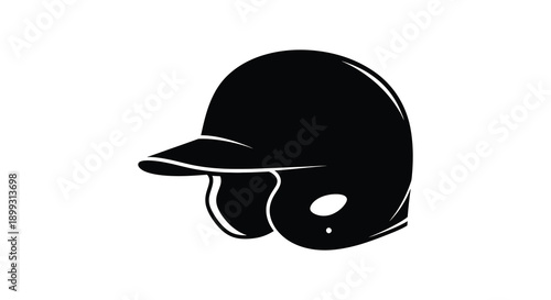 A striking black silhouette of a baseball helmet showcasing a classic design on transparent background high quality professional detailed modern elegant