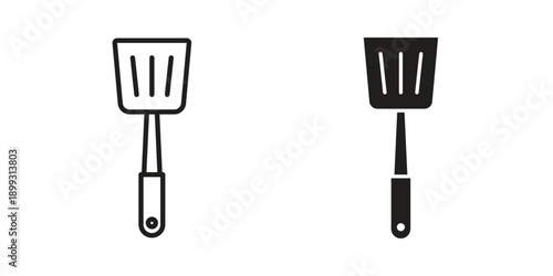 Spatula icon in a simple, black and white style.
