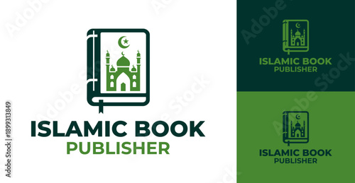 Islamic Book Publisher Logo Modern Minimalist Religious Publishing Identity.