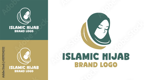 Islamic Hijab Brand Logo Modern Minimalist Muslim Apparel Identity.