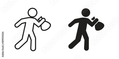 Thief icon in a simple, black and white style.