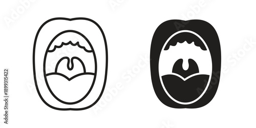 Tonsil icon in a simple, black and white style.