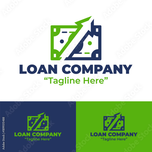Loan Company Logo Modern Minimalist Credit Service Identity.