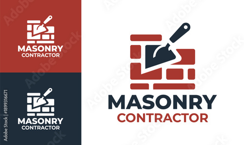 Masonry Contractor Logo Modern Minimalist Building Service Identity