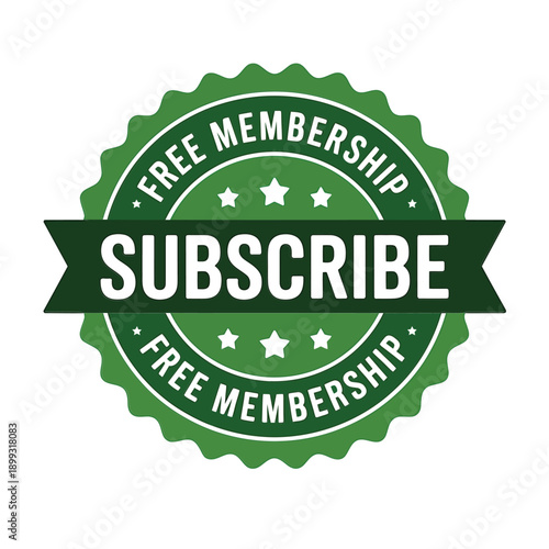 A green circular badge announces free membership and encourages subscription
