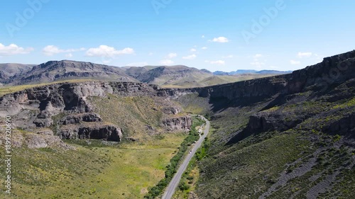 road in a stone canyon. road in a gorge. mountain road