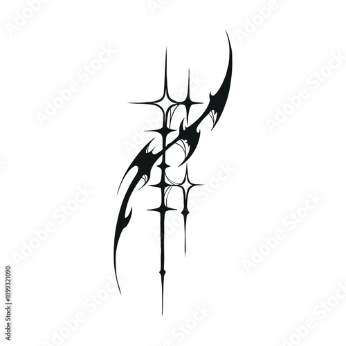 hand drawing gothic tribal illustrations