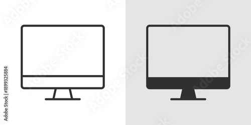 Monitor Icon representing computer display, screen viewing, and digital workspace.