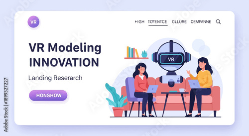 Two women collaborate on VR modeling innovation projects in a modern setting