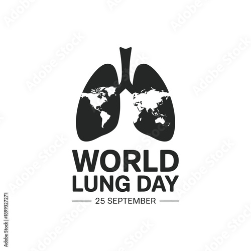 World lung day graphic featuring lungs shaped like a world map