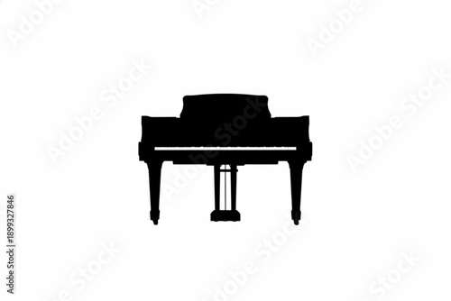 Elegant Grand Piano Silhouette: A classic grand piano silhouette, captured with artistic minimalism, against a backdrop of simplicity and space.