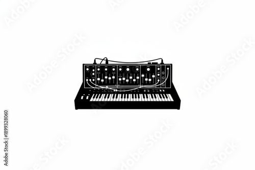 Electronic Music Instrument: A detailed studio shot featuring a classic synthesizer, evoking the rich world of sound design and electronic music creation.