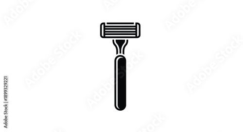 A simple black silhouette of a modern safety razor